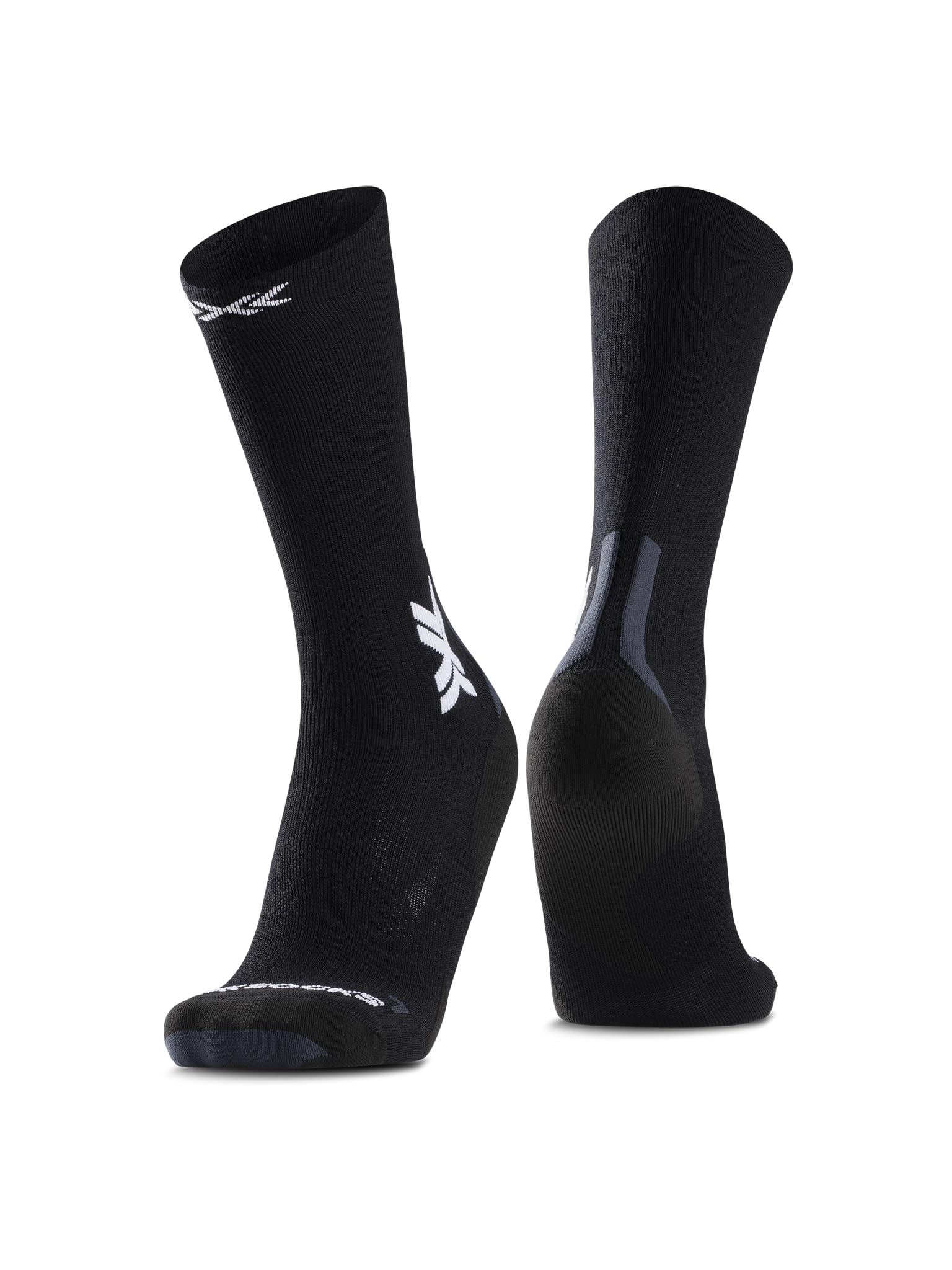 X-Socks Run Discover Merino Crew Winterlaufsocken - Verbesserter Komfort und Leistung mit Air-Conditioning Channel Technologie für optimale Luftzirkulation - Seal Grau/Hell Sand, 35-38