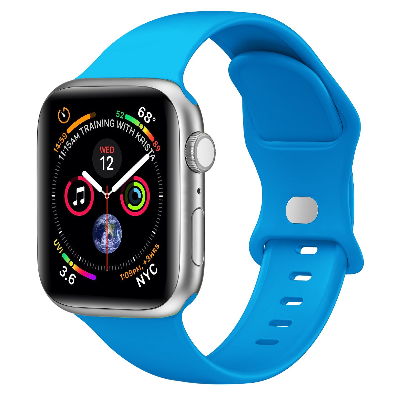 Sport Band Compatible with Apple Watch Bands 40mm 38mm 41mm 42mm 44mm 45mm 49mm for Women Men Soft