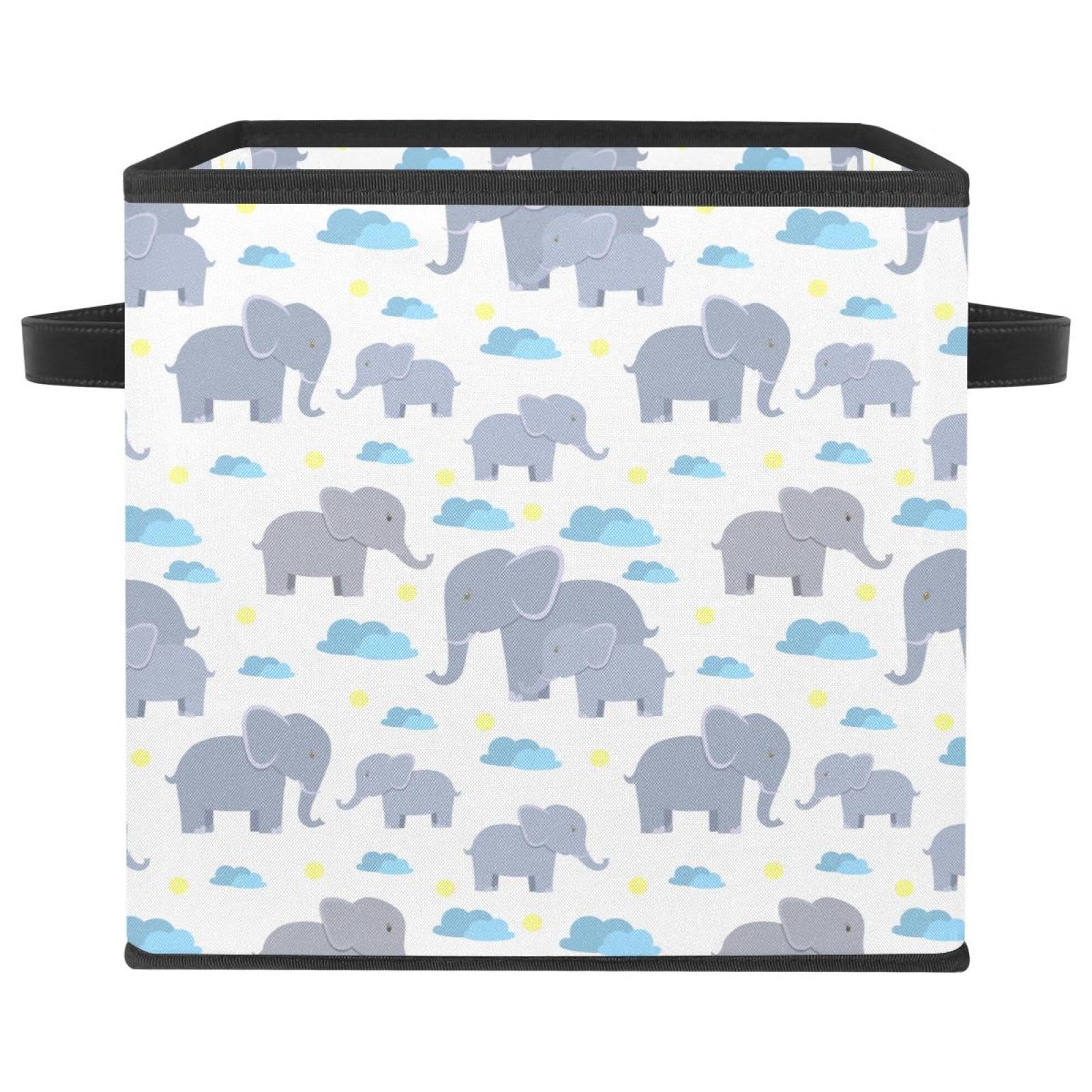 Boîte de rangement pliable éléphant blanc pour chambre bébé douce