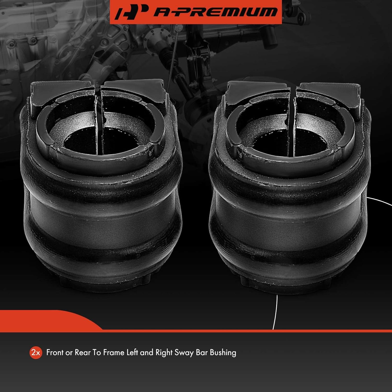 A-Premium 2 x Front or Rear To Frame Sway Bar Bushing Kit, Compatible with Hyundai Elantra, Elantra GT N, Sonata, Santa Fe, Tucson, Ioniq & Kia Soul, Soul EV, Optima, Sorento, Forte, Sportage, Niro