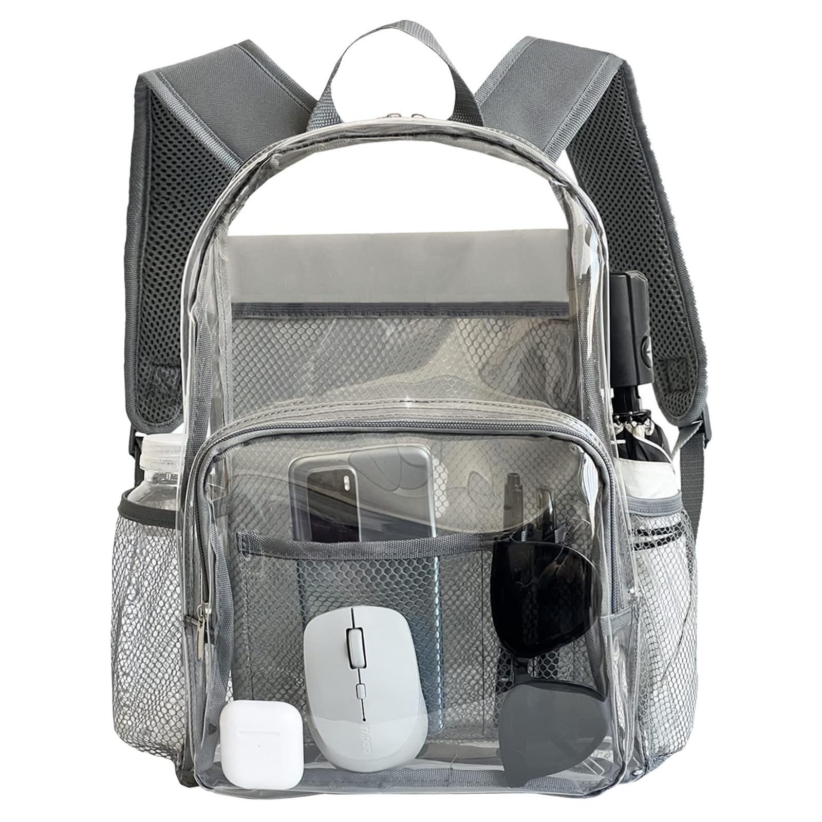 BAJNOKOU Purple Clear Backpack Heavy Duty - Large See Through Pvc Bookbag for Girls Women Stadium Approved Transparent Plastic Backpacks for School