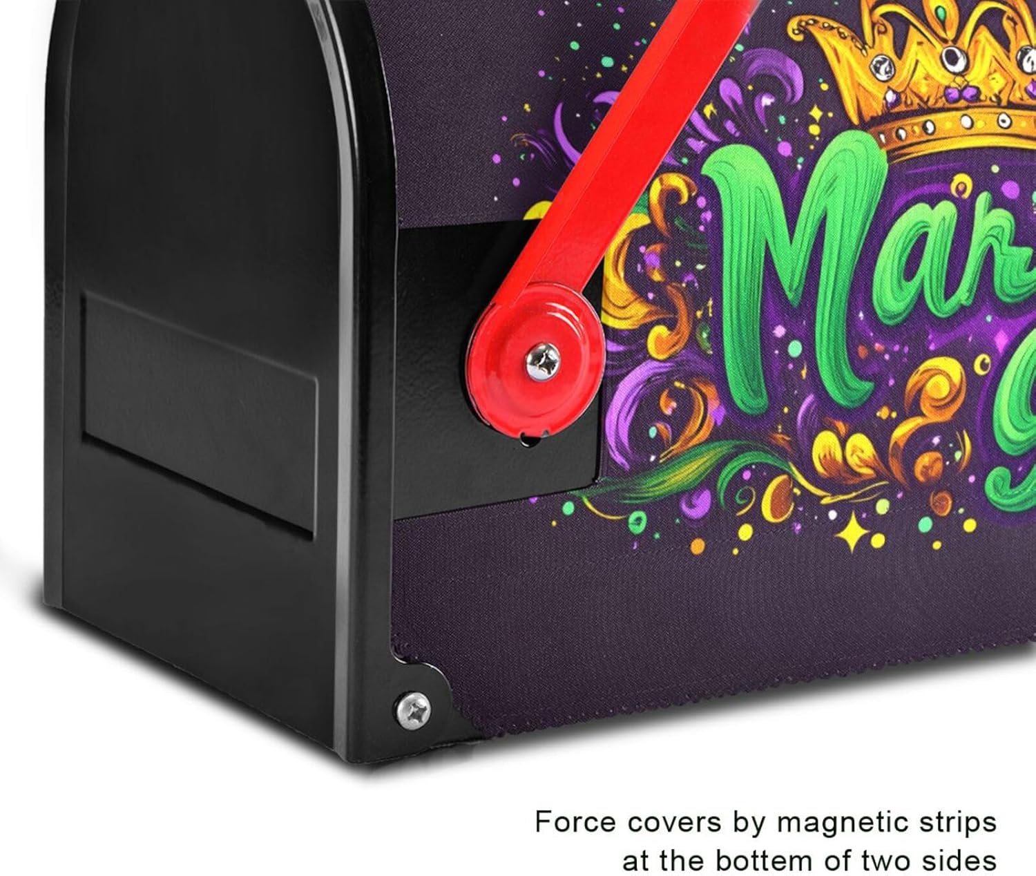 Burbuja Mardi Gras Mailbox Cover Magnetic Post Letter Box Cover Mail Wraps for Garden Yard Decor, Standard Size 18x20.7 in