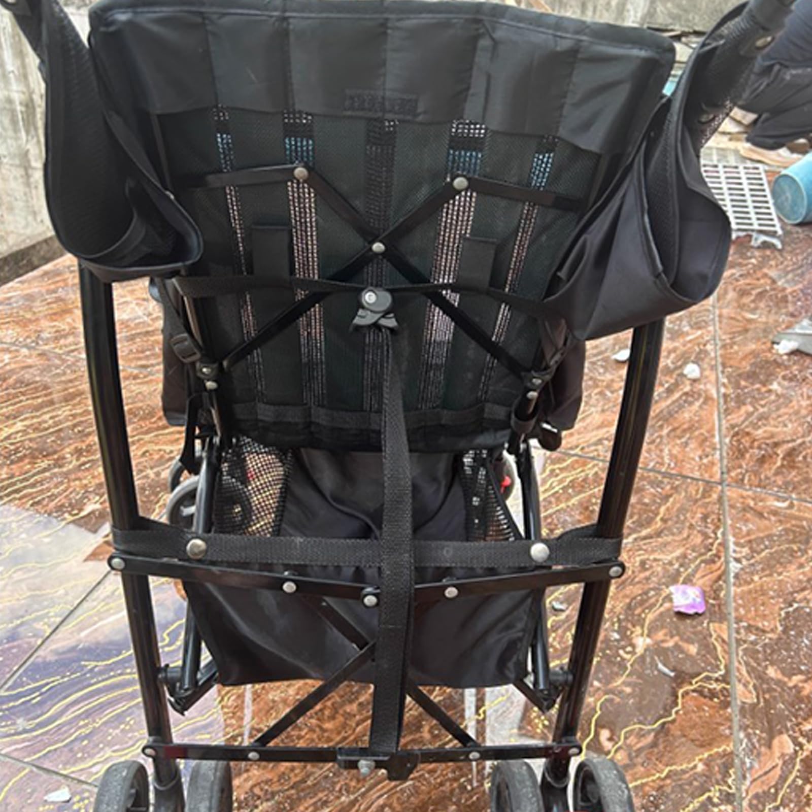 Sangle de dossier réglable pour poussette de bébé - Position du siège inclinable - Sangle en nylon - Installation facile - Dossier réglable