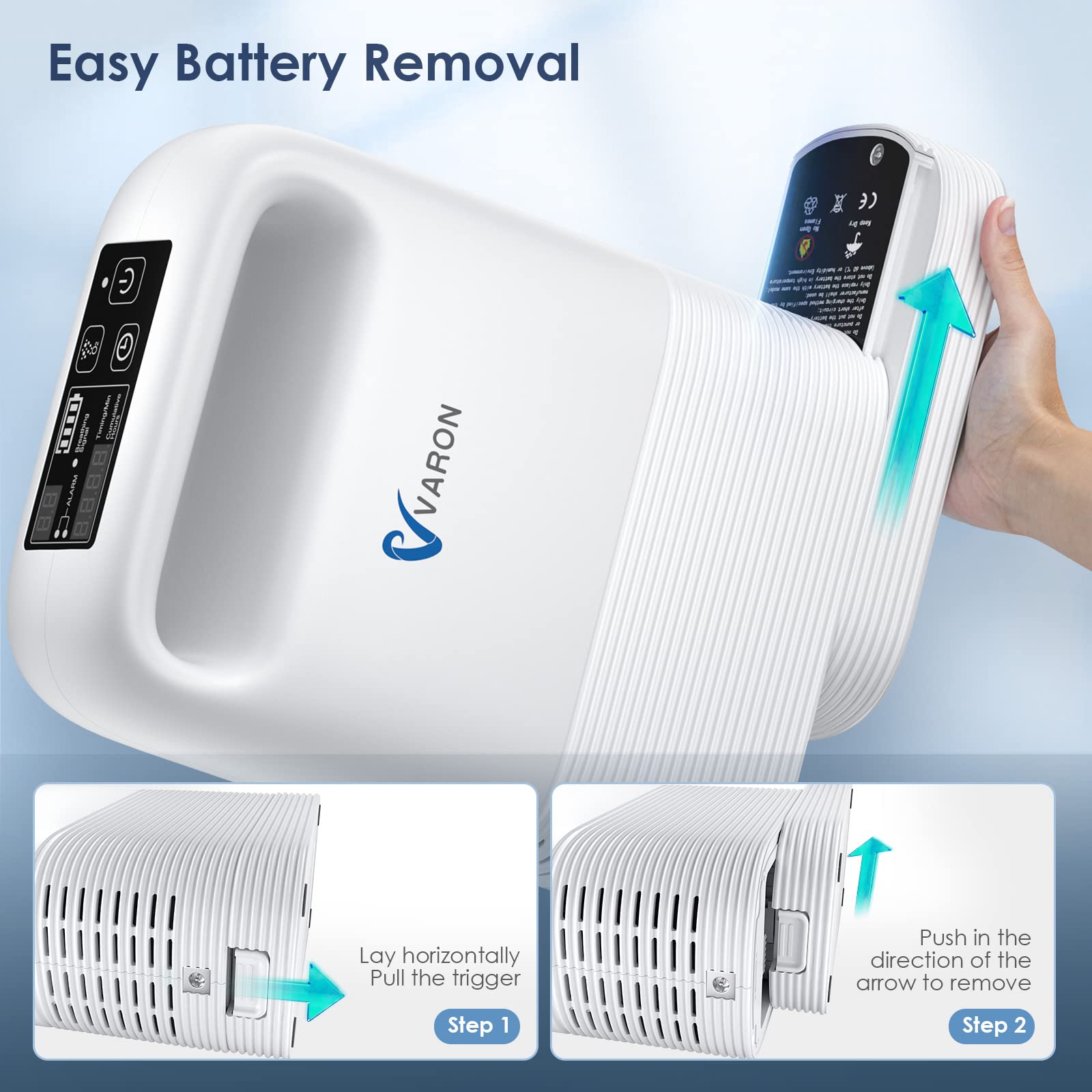 Concentratore di ossigeno portatile ad alte prestazioni migliorato 1-5L/min 93% ± 3% Macchina Terapia dell'ossigeno ad alta purezza con display LCD Temporizzazione Cura sana