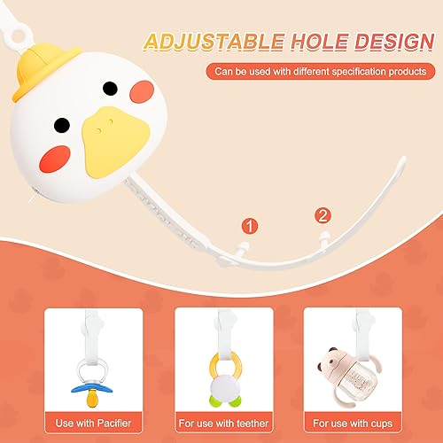 Miniatura 6 de Clip de silicona para chupete con bonito diseño de una pieza, clip de chupete suave y flexible, chupetes de bebé de viaje adecuados para bebés