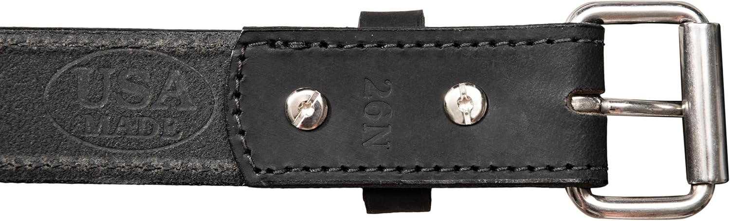 USA Made Full Grain 1.25" Water Buffalo Black Leather Belt With Buckle Options