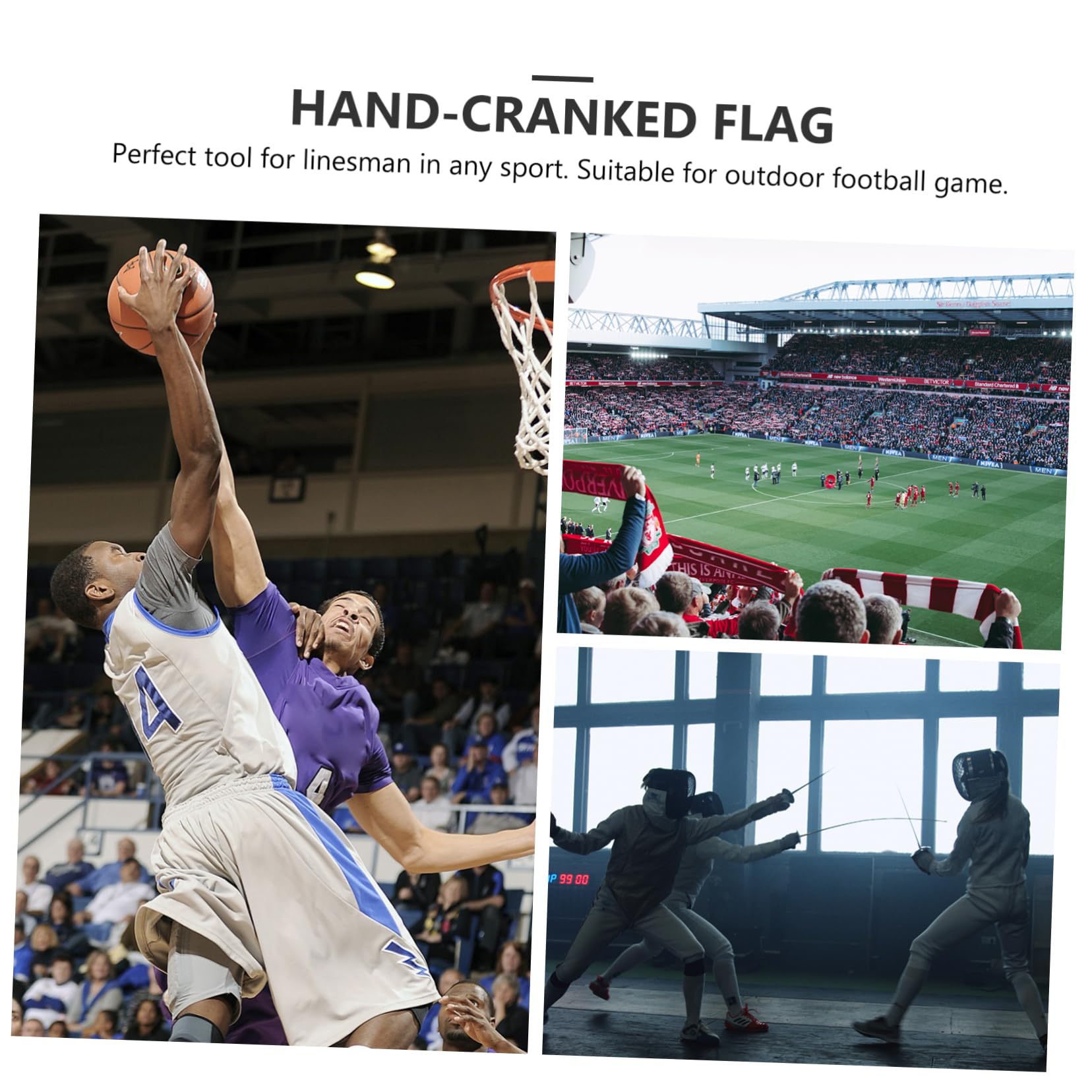 VANZACK 5pcs Waving Signal Flags for Racing Referee Flags Sturdy Handle Lightweight for Events Comfortable Grip for Easy Handling