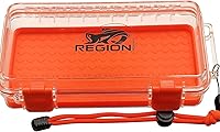 RegionFishing Waterproof Dry Box with Silicon Padding - Medium Plus Tackle Box for Phones & Essentials, Fluorescent Orange