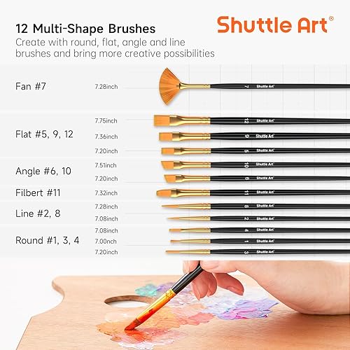 Miniatura 31 de Shuttle Art Pintura acrílica metálica de 30 colores, pintura metálica de grado artista en botellas (2.3 onzas líquidas, 2 onzas), rica pigmentación