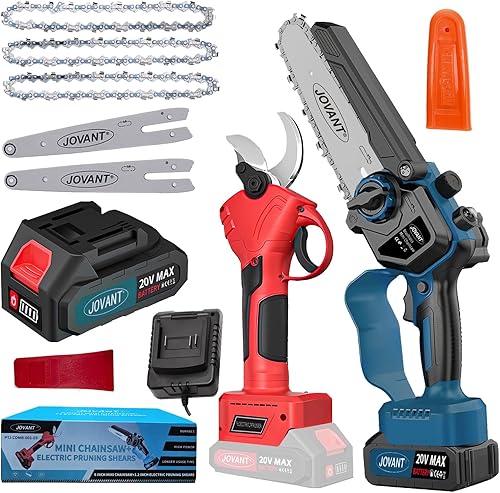 Miniatura 9 de Sierras de poste eléctricas de 12 pulgadas para recortar árboles, sierra de poste inalámbrica 2 en 1 con batería de 4.0Ah alimentada por batería