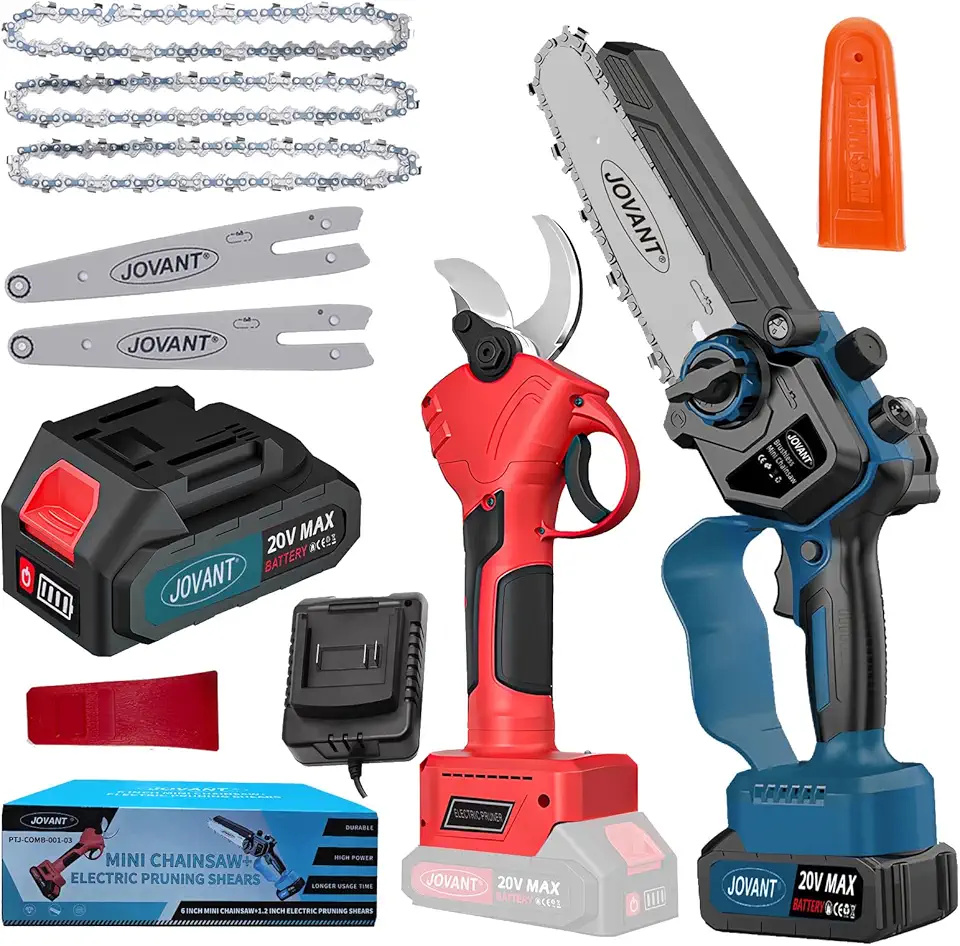 Tesoura De Poda Elétrica 2 Em 1 E Motosserra, Podador Elétrico Para Aparar Árvores De 1,2 Polegadas, Serra A Bateria De 6 Polegadas Com Bateria De 20 V 4,0 Ah, Ferramentas Elétricas De Jardim