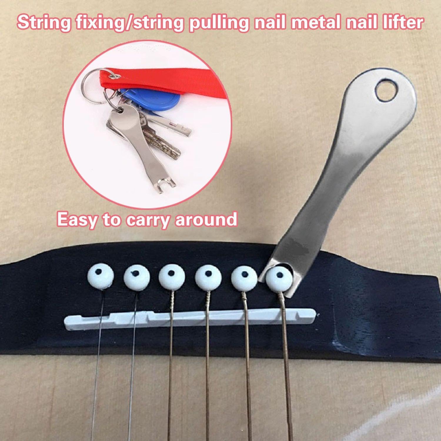 Llave De Guitarra De 2 Piezas Y Selección De Uñas De 1 Pieza, Herramientas De Acero Inoxidable, Herramientas De Selección, Accesorios De Reparación De Guitarras.