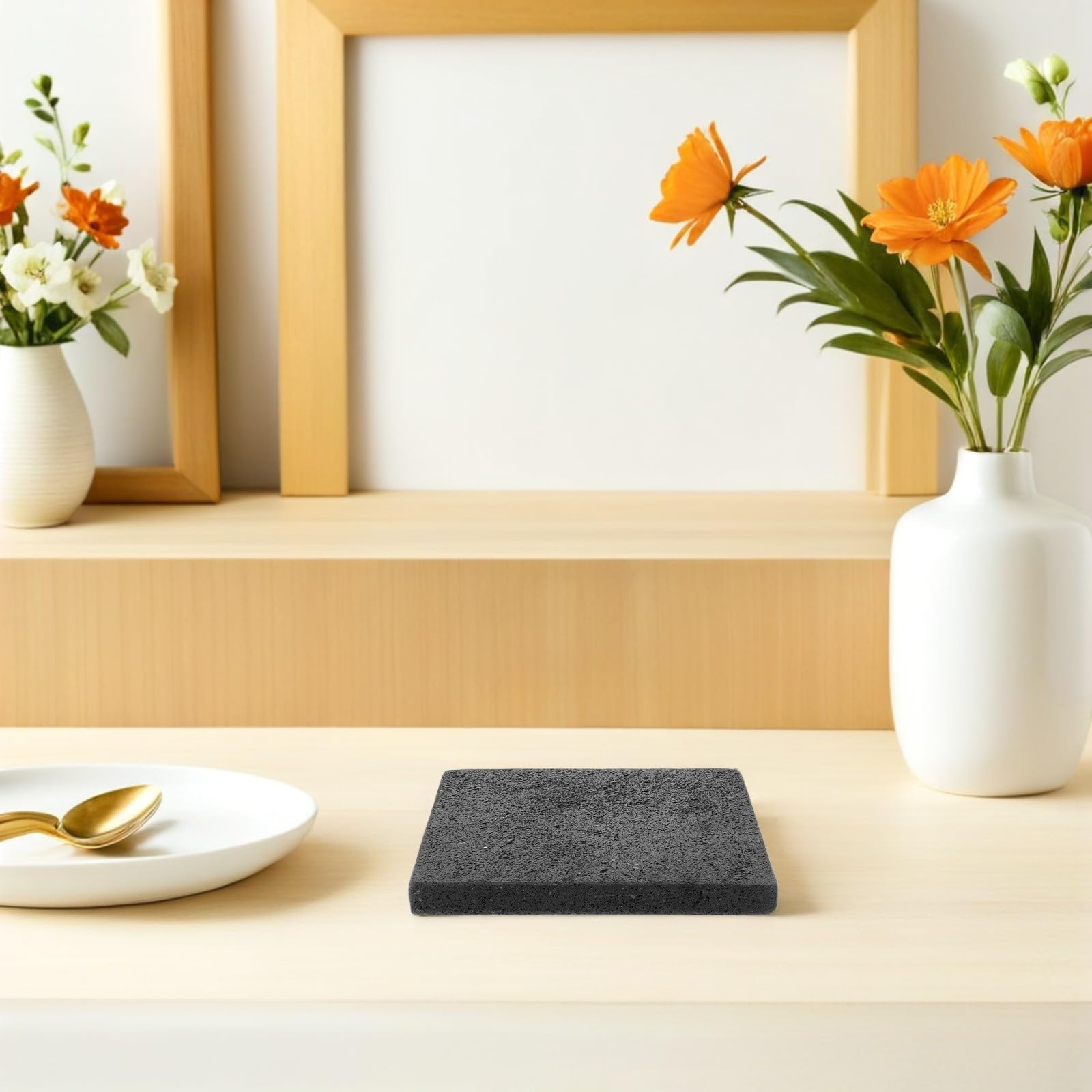 Toddmomy Piedra Volcánica para Asar Verduras y Alimentos Vegetales Retención de Calor y Distribución Uniforme, Adecuado para Cocina en Horno y Barbacoa en Casa