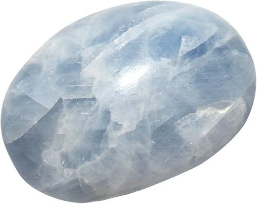 Nupuyai Piedra de palma pulida irregular natural para reiki, piedras de preocupación pulidas, piedras de cuarzo de cristal de bolsillo, cianita azul