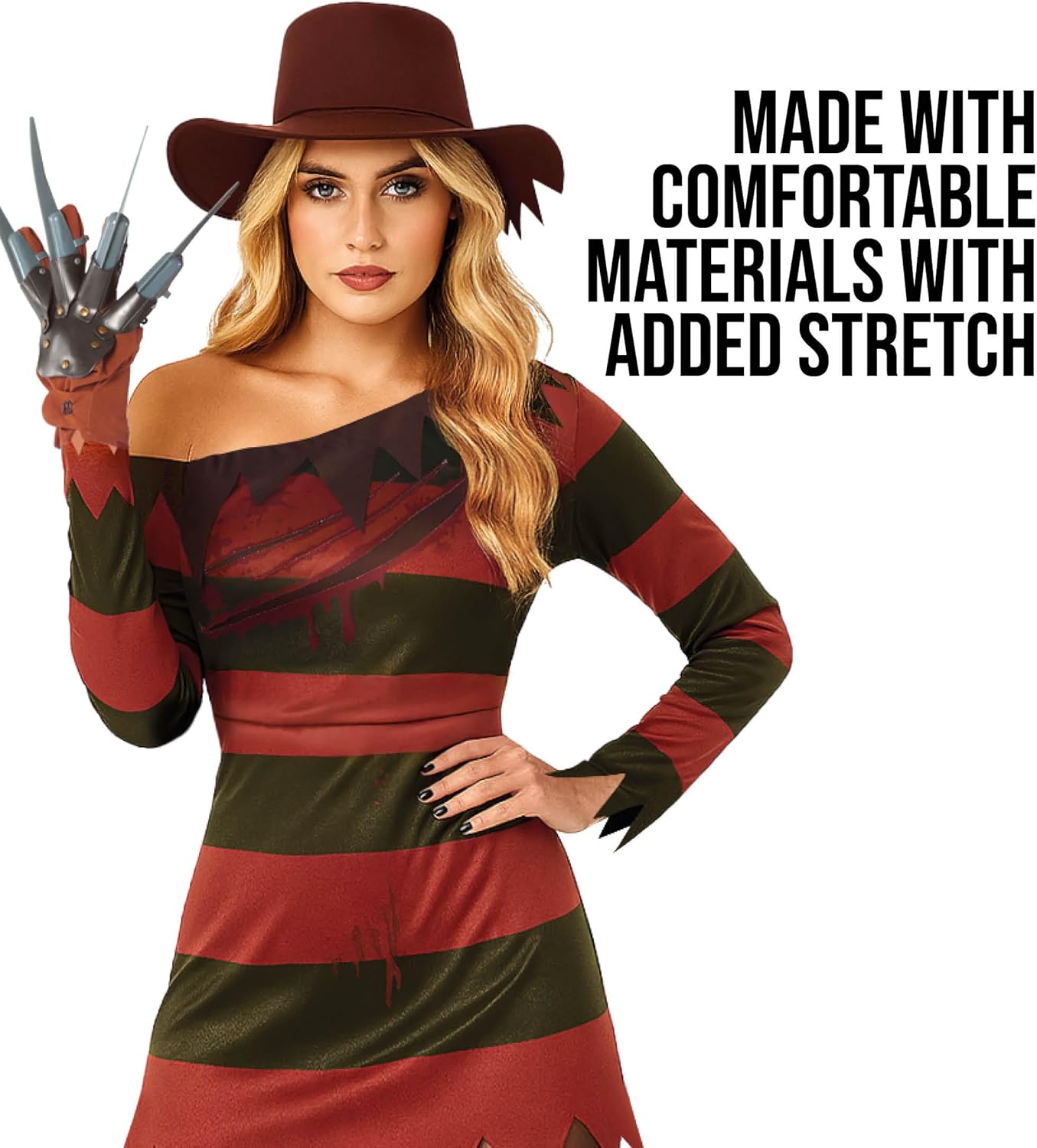 Morph Nightmare Killer Costume Women With Claw Sizes XS-3XL Serial Killer Costume Scary Halloween Costumes Women Halloween Costumes Adults XXXL - Image 4