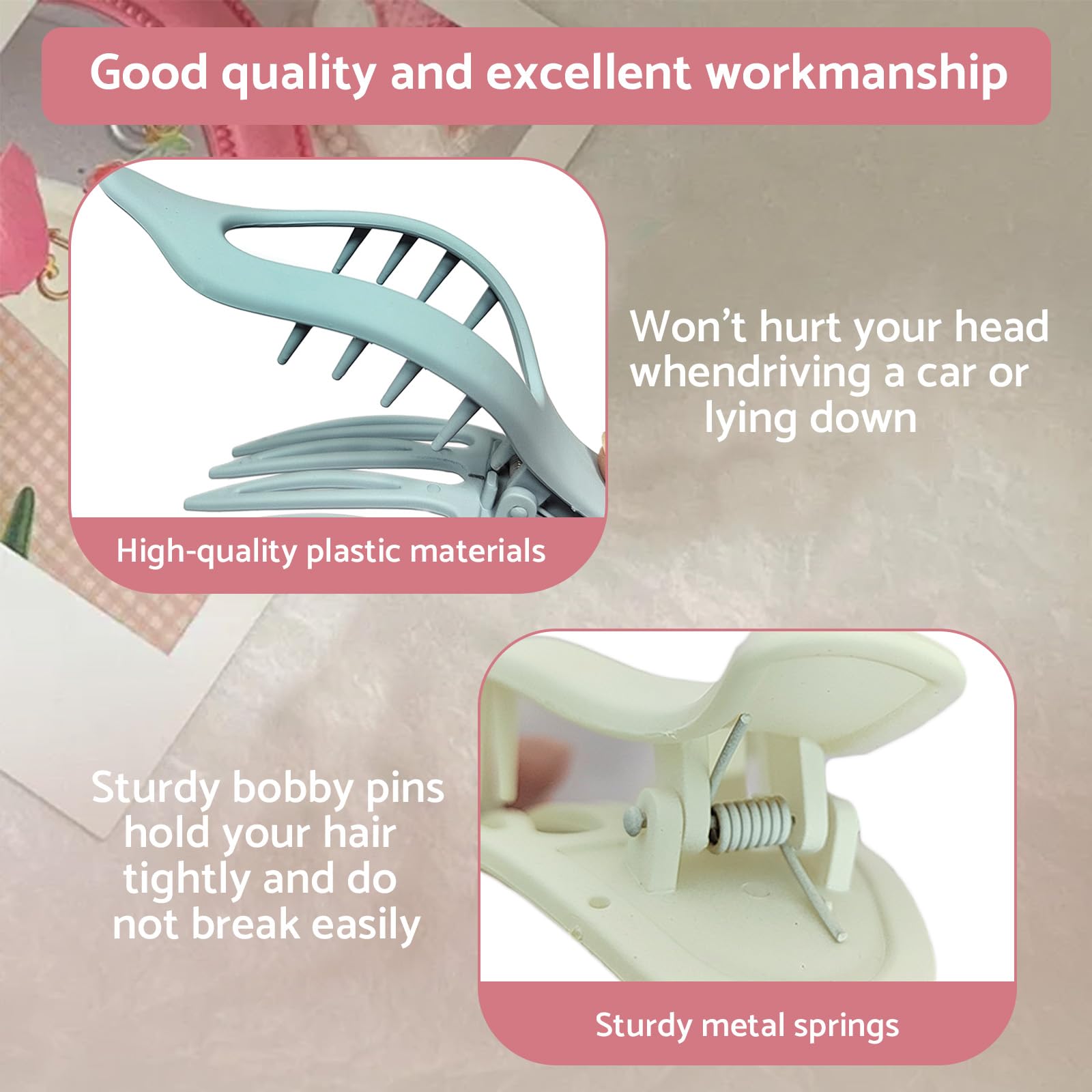 SHUNCHG 6 pcs Hair Clips Women,French Flat Hair Clips - Image 4