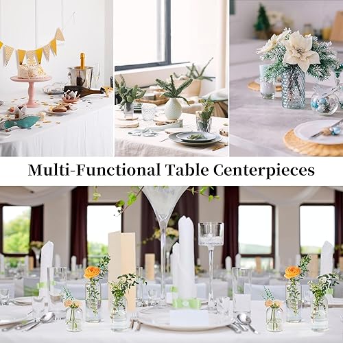 Miniatura 8 de Glasseam Jarrones de cristal juego de 3 jarras de brote vidrio transparente moderno para decoración del hogar centros de mesa eventos tulipanes de