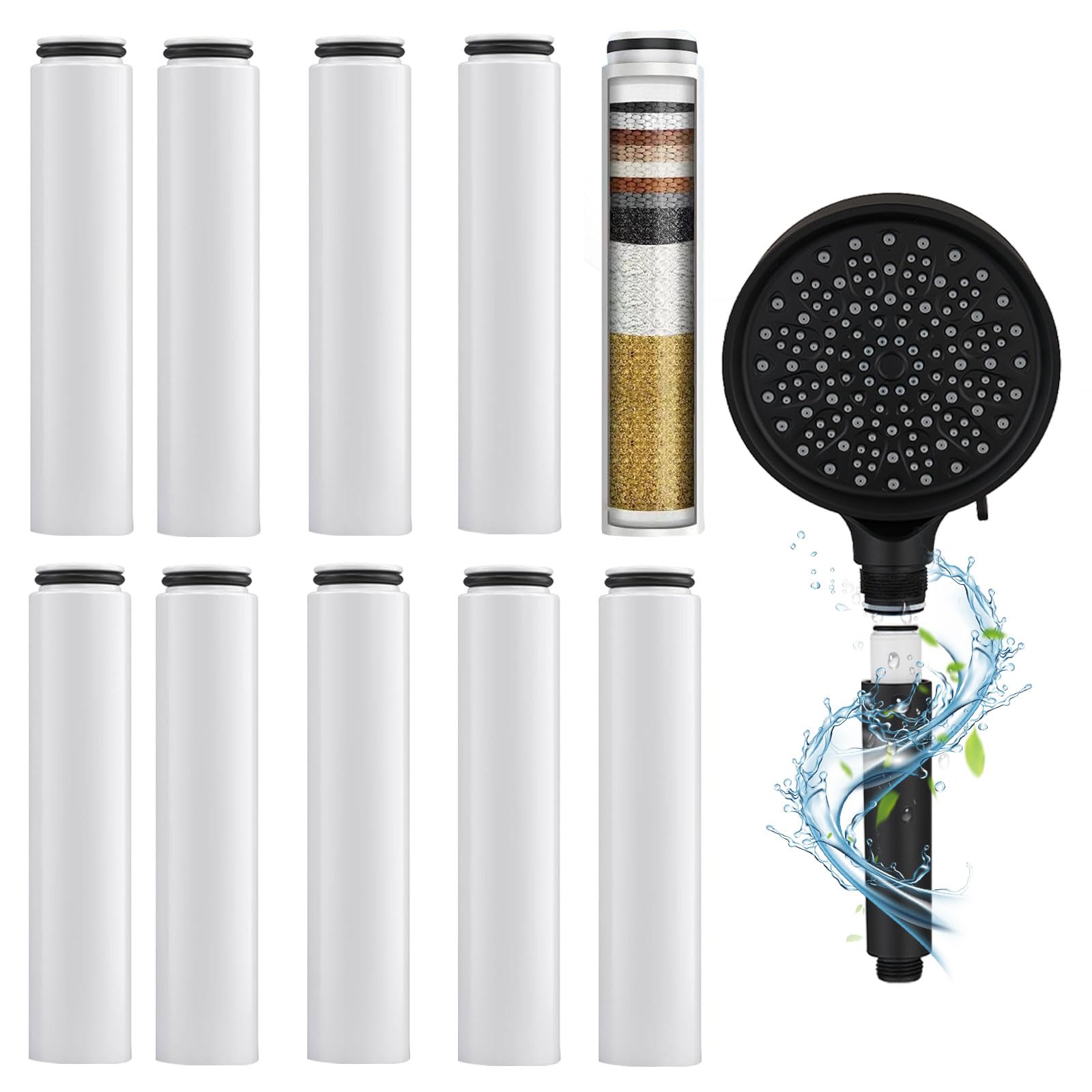 Cartuchos de filtro de ducha compatibles con Cobbe, filtros suavizantes de agua, elimina el cloro y evita la piel seca y con picazón (10 unidades)