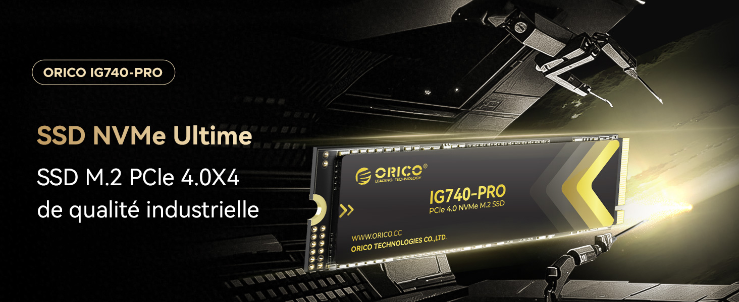 ORICO 2TB SSD M.2 PCIe Gen4x4 NVMe 7450 Mo/s TLC 3D NAND