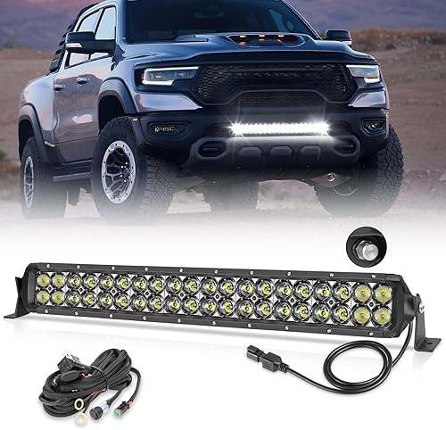 Miniatura 1 de OFFROADTOWN - Barra de luz LED de 20 pulgadas, barra de luz todoterreno de 200 W, luz de conducción LED de doble fila con arnés de cableado, barra