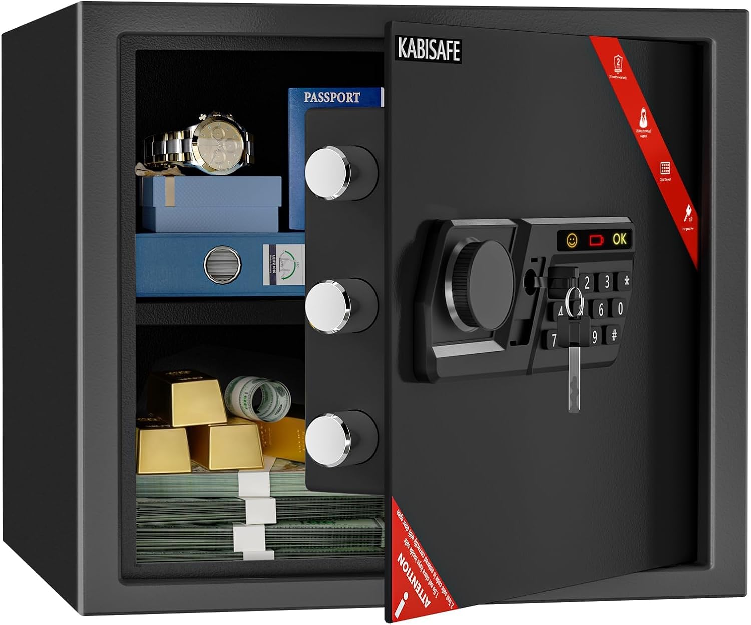 SecureVault Digital Office Safe With Sensor Light