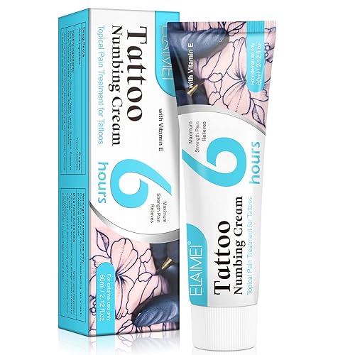 Crema anestésica para tatuajes, crema de tatuaje antes del tatuaje, 6-8 horas de máxima fuerza sin dolor, crema anestésica para tatuajes con aloe