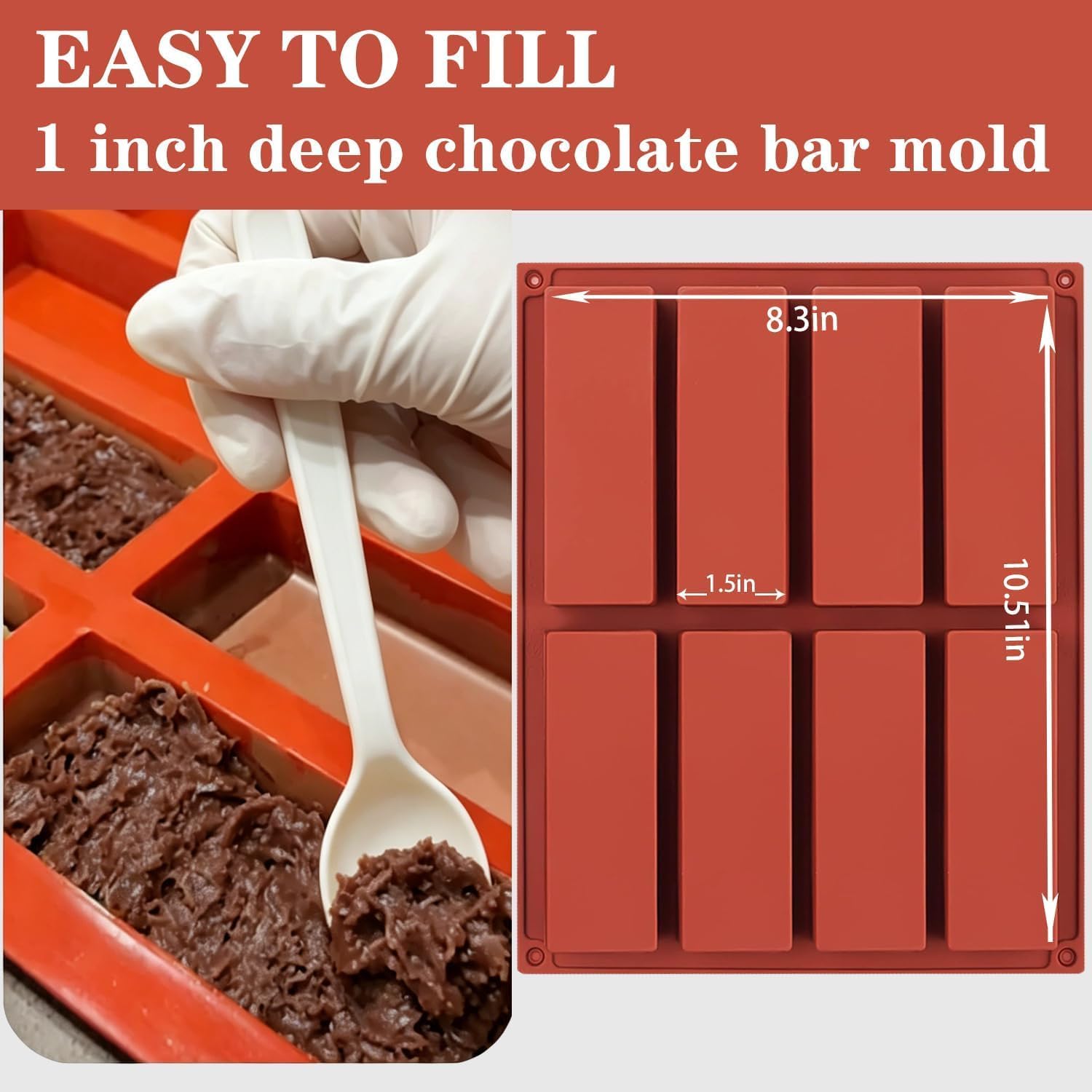 Chocolate Silicone Molds For Baking, Granola Cereal Candy Bar Mold