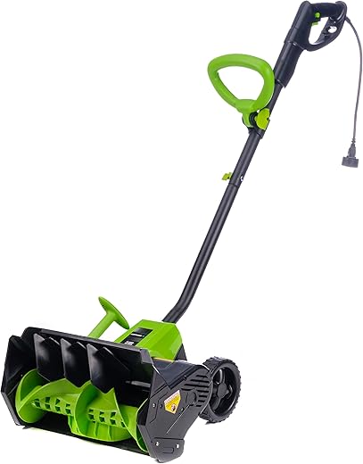 Earthwise SN70016 Electric Corded 12Amp Snow Shovel, 16" Width, 430lbs/Minute