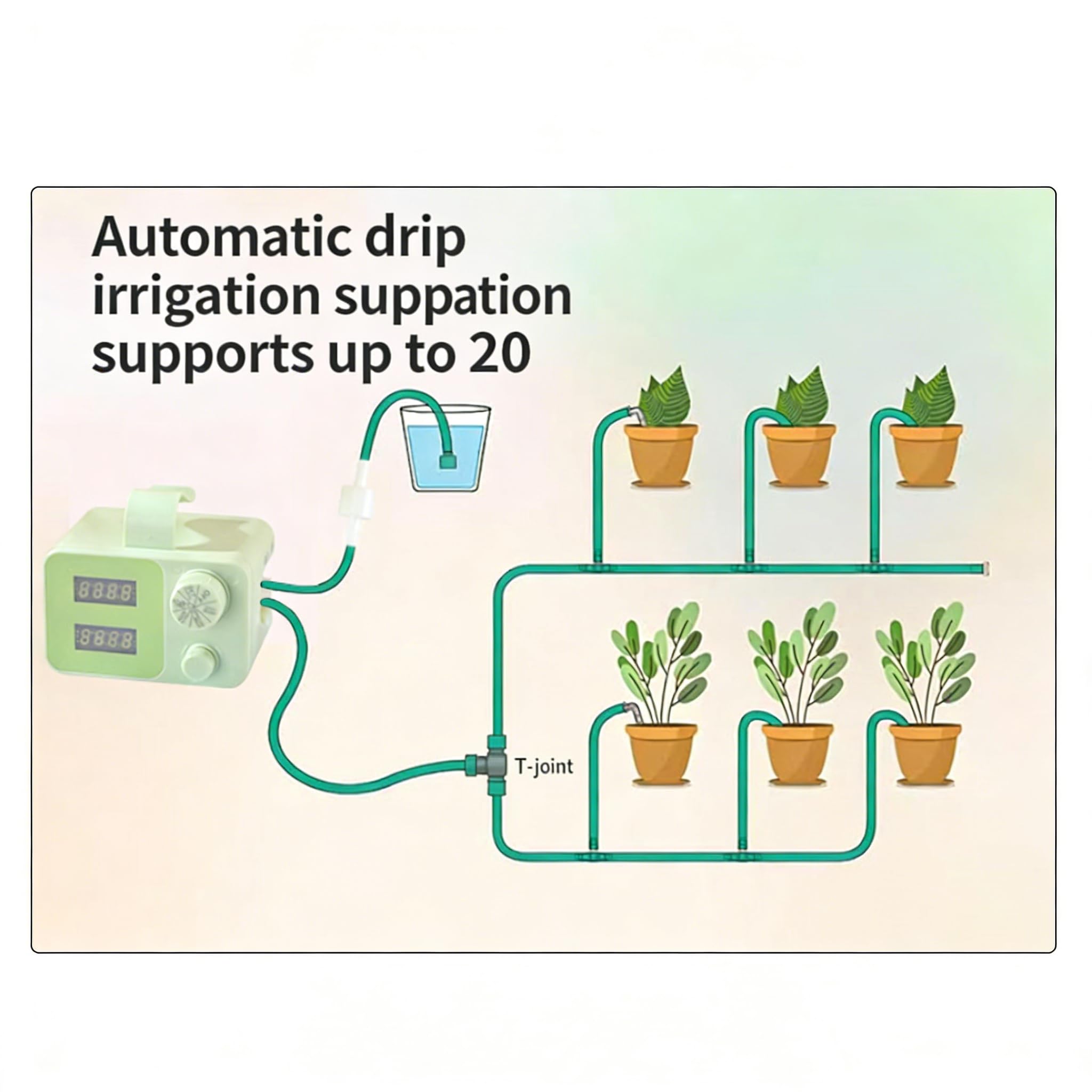Dispositivo Intelligente irrigazione a Goccia per Giardinaggio Domestico 15 uscite Programma programmabile a 30 Giorni utilizzo Irrigazione Smartgarden