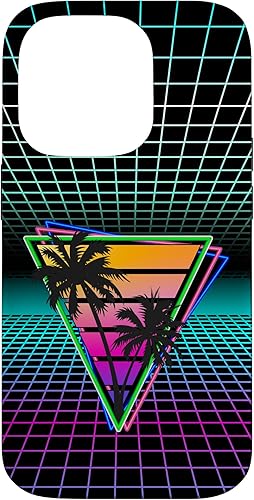 Miniatura 16 de iPhone 11 80s Inspirado Triángulo Láser Retro Synthwave Sunset Case