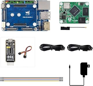 Waveshare Core3566 KIT A Compatible with Raspberry Pi CM4, Package Contain Core3566102032,CM4-IO-BASE-A Board and Necessary Accessories,Rockchip RK3566 Quad-core Processor,with WIRELESS