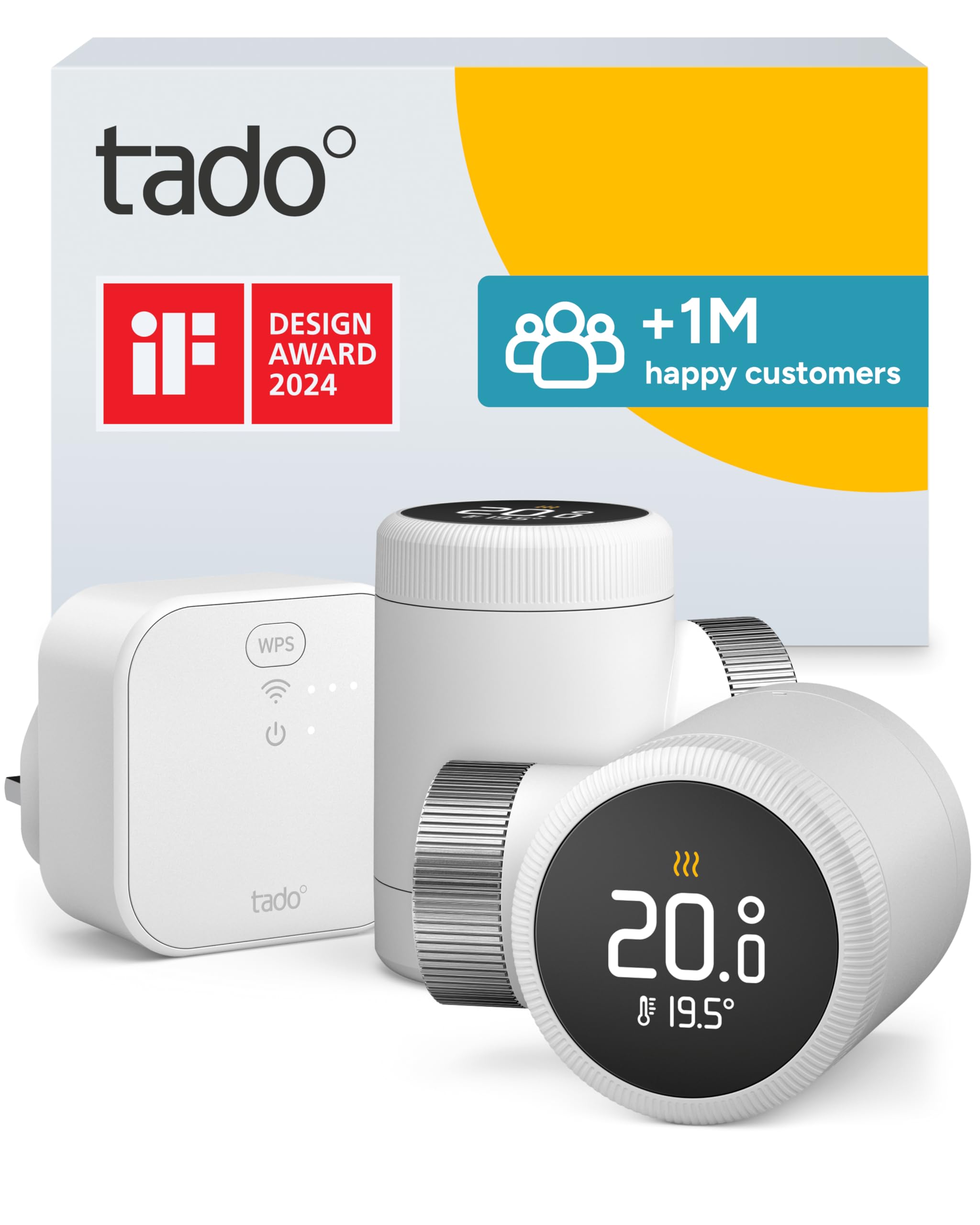 tado° Smart Radiator Thermostat X – Starter Kit with Bridge X, Heating Control via App and Smart Speaker (Alexa, Siri, Google Assistant), Save Heating Costs, DIY Installation