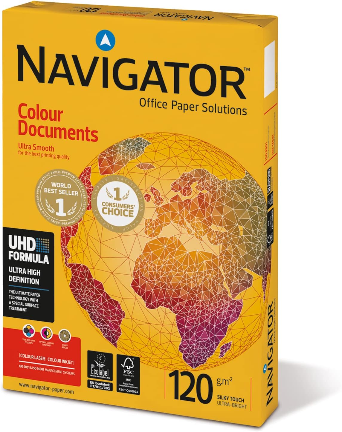 Colour Documents Paper Ultra Smooth 120gsm A4 White Ref NAV0330 [250 Sheets]