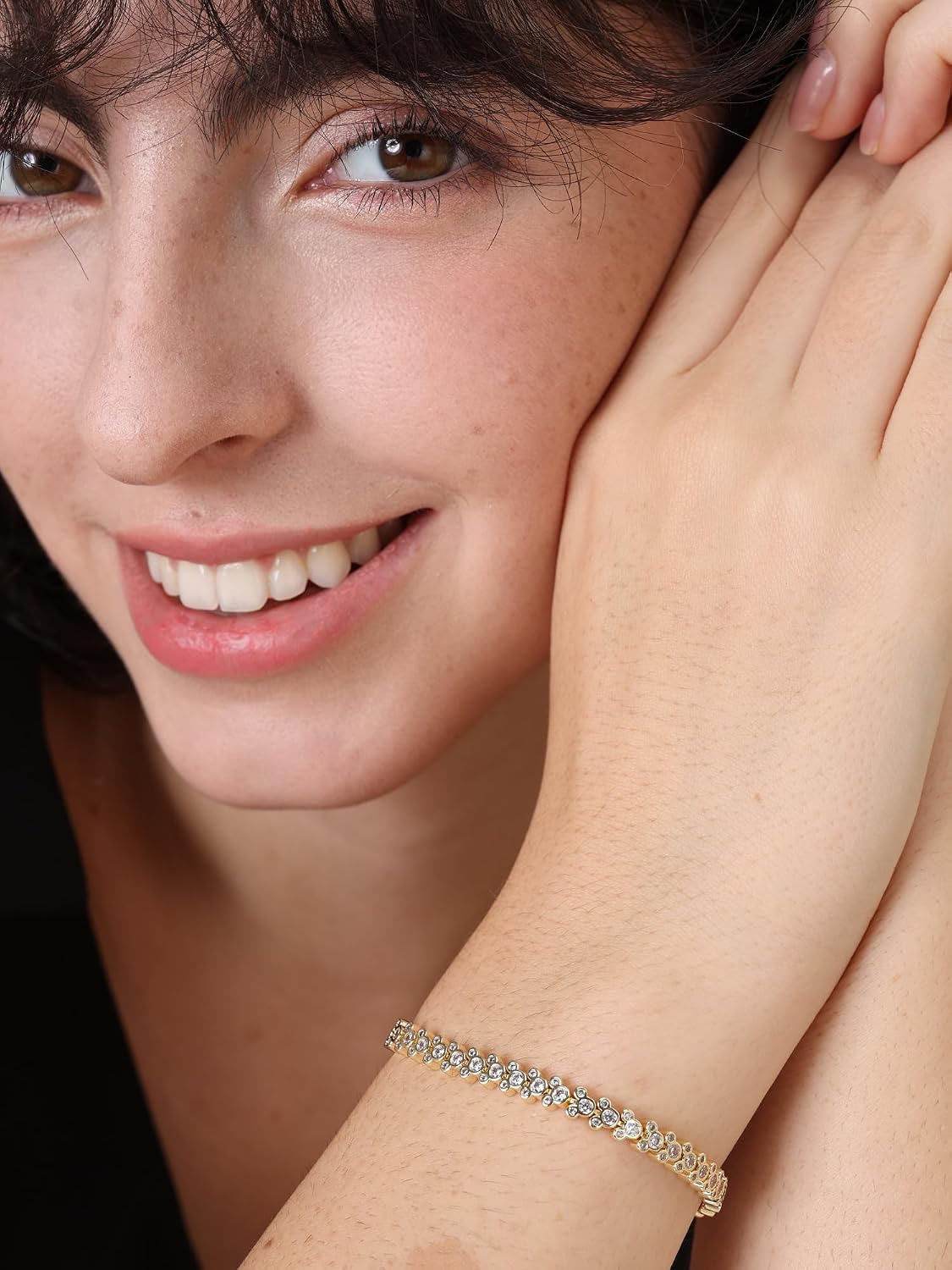 14K Gold Filled Repeating Mouse Tennis Bracelets for Women