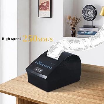 ACLAS Thermal Receipt Printer 80mm, 150mm/s POS Printer with Auto Cutter & Cash Drawer Port, USB + Serial (D9), ESC/POS Compatible for Small Business Retail (Windows Only)