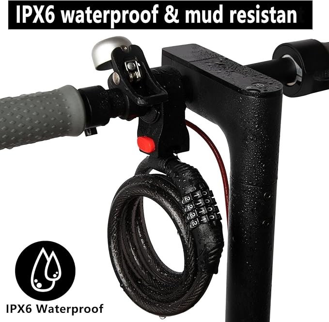 Candado combinacion para scooter y bicicleta 4ft FXINRUIA miniatura 6