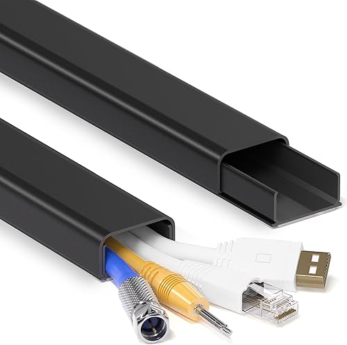 Miniatura 11 de Una Cubierta de Cable de Pared de 153 Pulgadas (9X L17 Pulgadas), Ocultador de Cables Mini, Cubierta de Cable Autoadhesiva para Ocultar Cable de