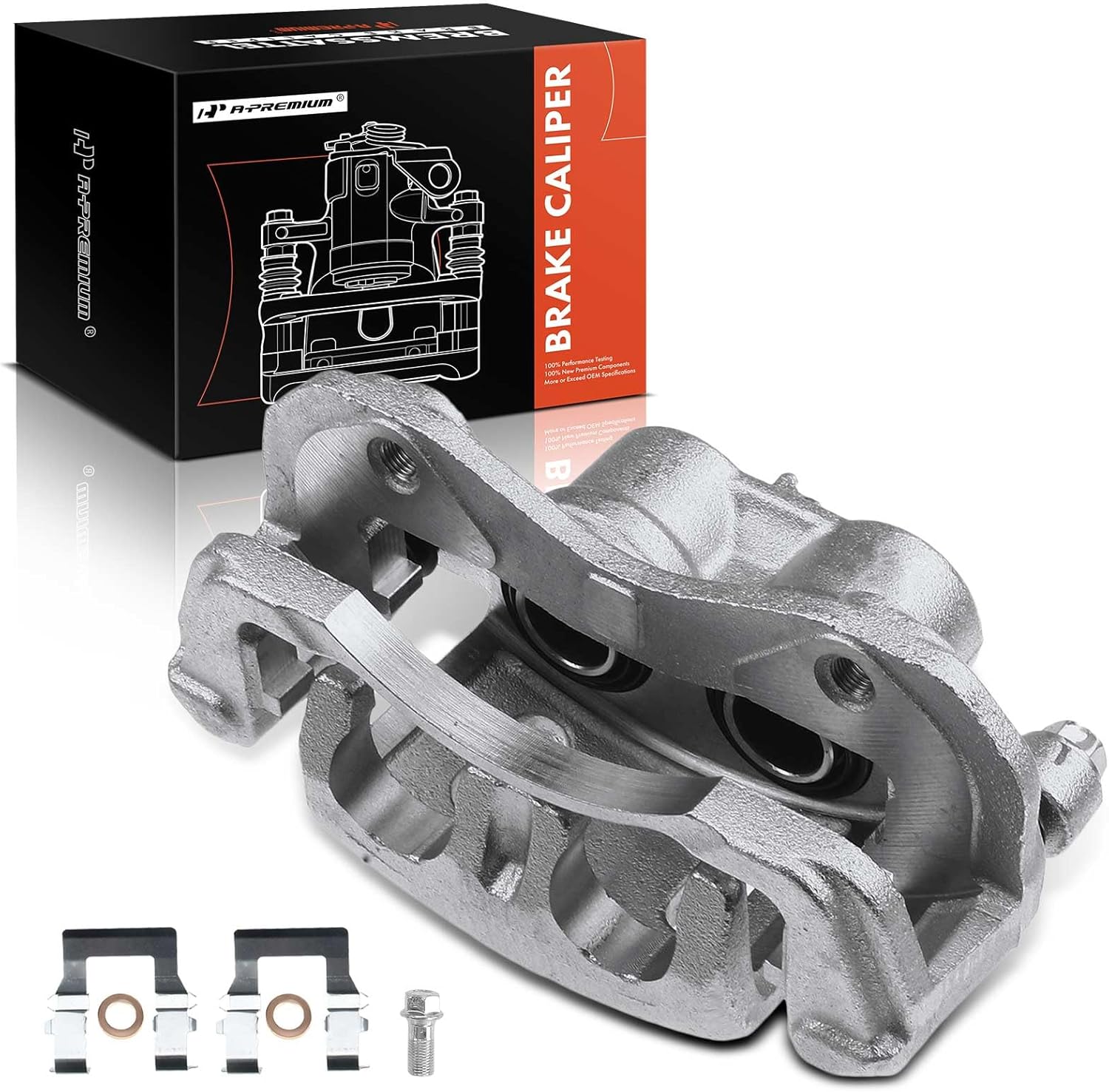 A-Premium Disc Brake Caliper Assembly with Bracket Compatible with Select Eagle and Mitsubishi Models - Talon 1995-1998, Eclipse 1995-1999, L4 2.0L Turbocharged, AWD - Front Left Driver Side