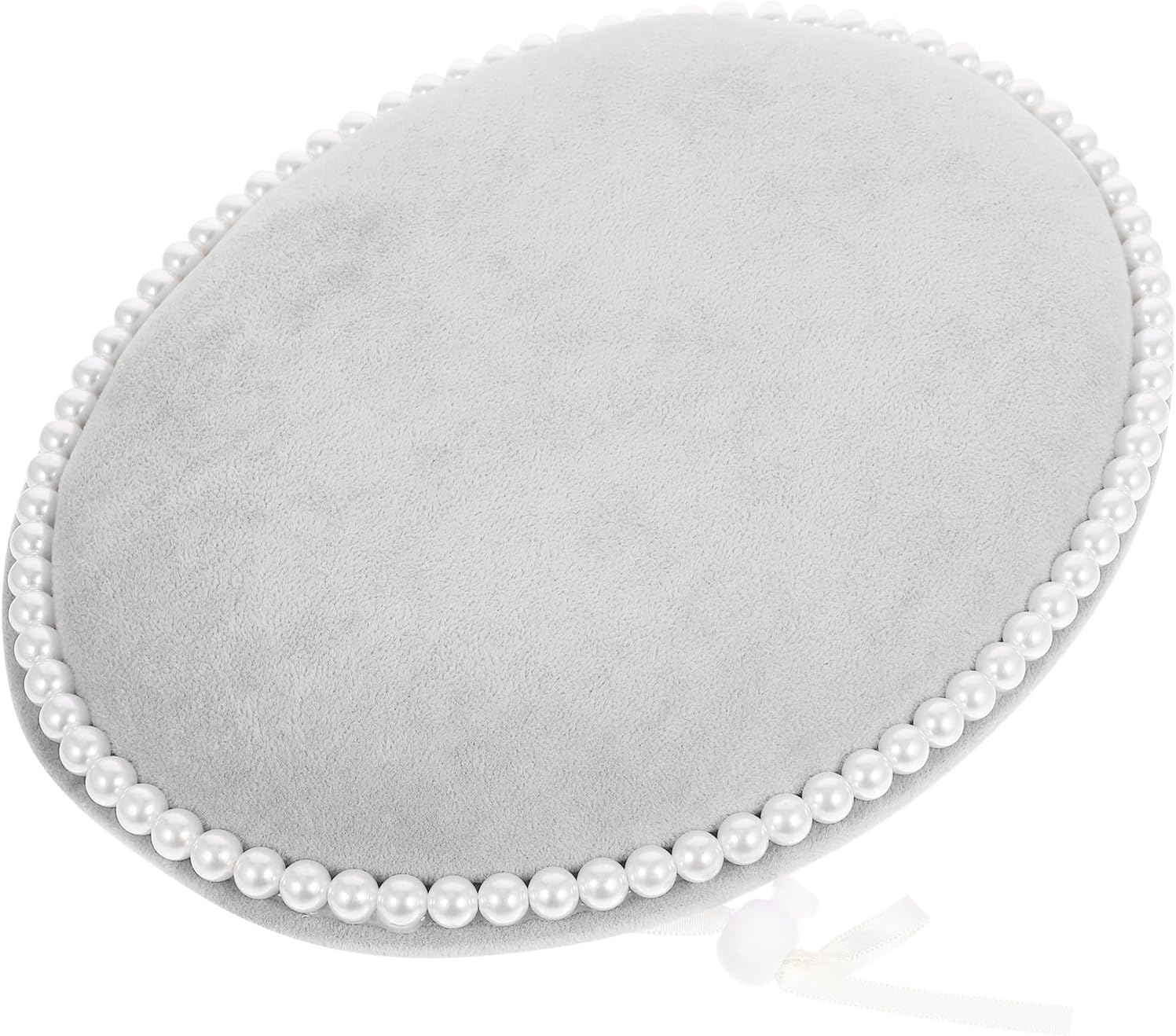 SOLUSTRE Earring Display Stand Jewelry Holder Oval Gray Velvet Panel Medium Wall-mounted Organizer for Earrings and Necklaces Home Storage