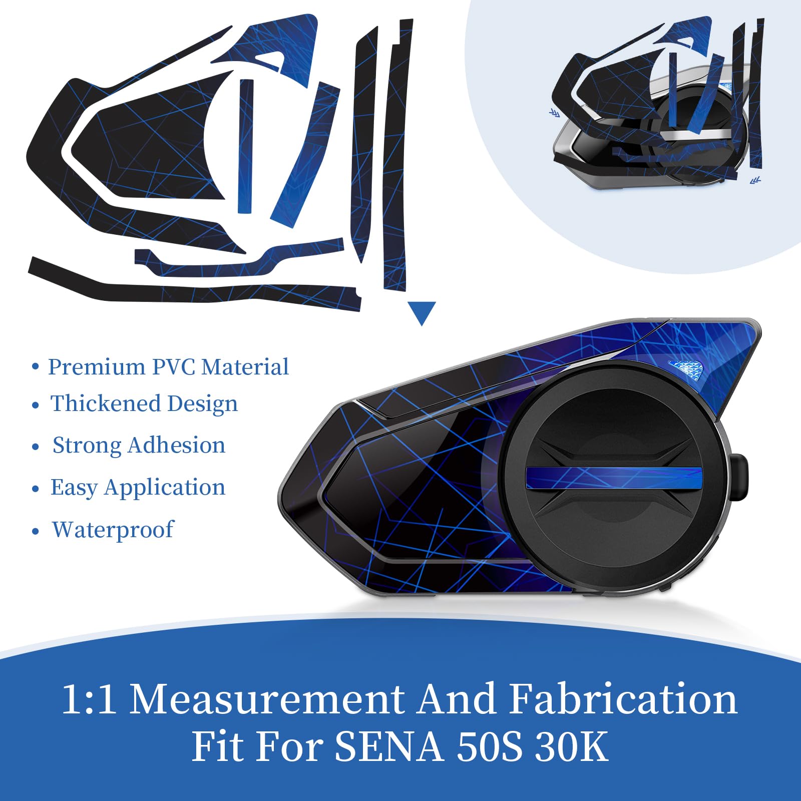 CHIDiFANS Waterproof Decor Stickers for Sena 50S Motorcycle
