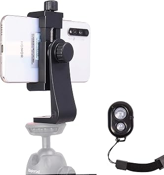 Phone Tripod Mount, 2X Phone Holder for Tripod Adapter with 2xPhone Camera Remote Controller, Phone Clip Holder Compatible with iPhone HTC LGSmartphones Selfie Vlog Livestreaming TIK Tok