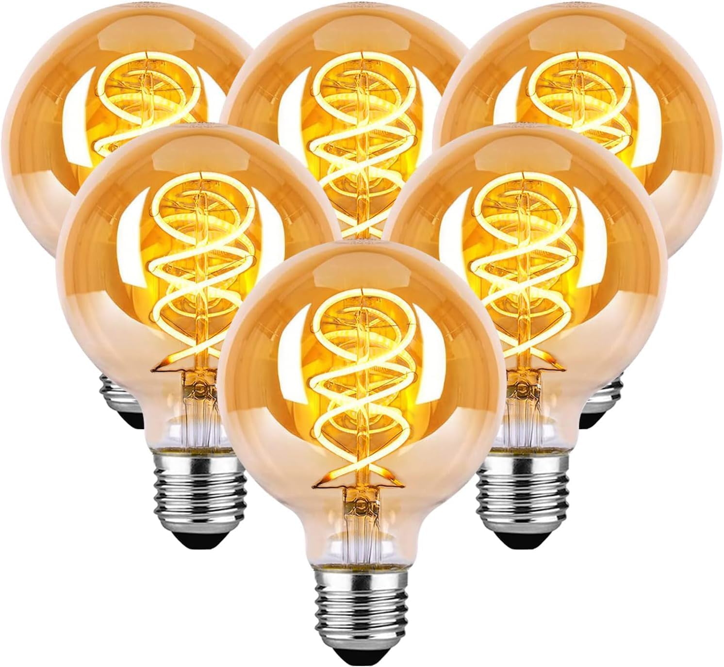 Bombilla LED E27 Vintage, Bombillas LED E27 Luz Cálida 2700K G80 4W Equivalente 40W, Estilo Edison Retro, Adecuado para salón/dormitorio/comedor (Pack de 6)