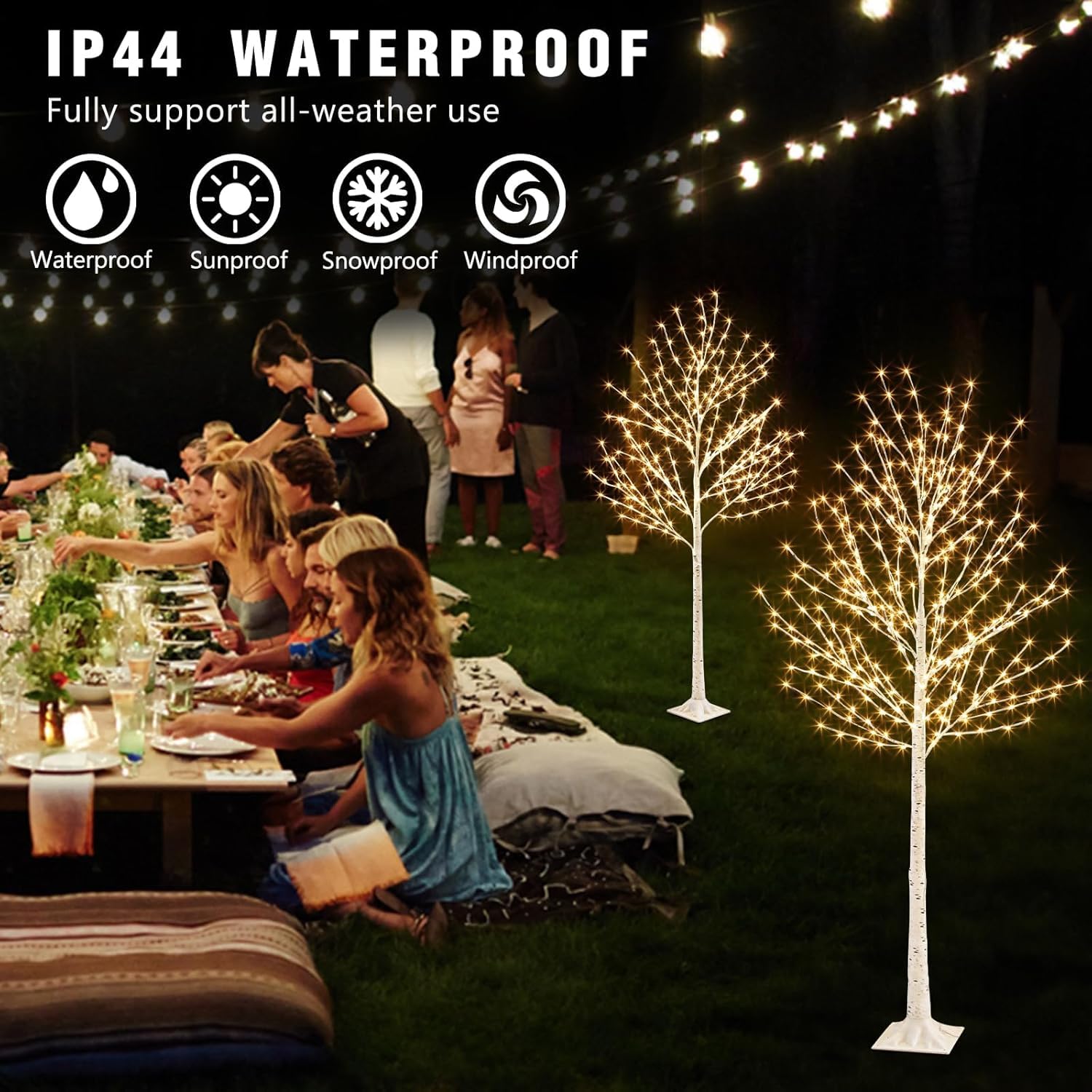 2er Pack Lichterbaum Lichterzweige mit 580 Warmweißen LEDs Groß Weihnachtsdeko Aussen mit Timer & Dimmfunktion Weihnachtsbaum für Weihnachten Hochzeit Geburtstag Party Wohnzimmer 1,5 + 1,8m