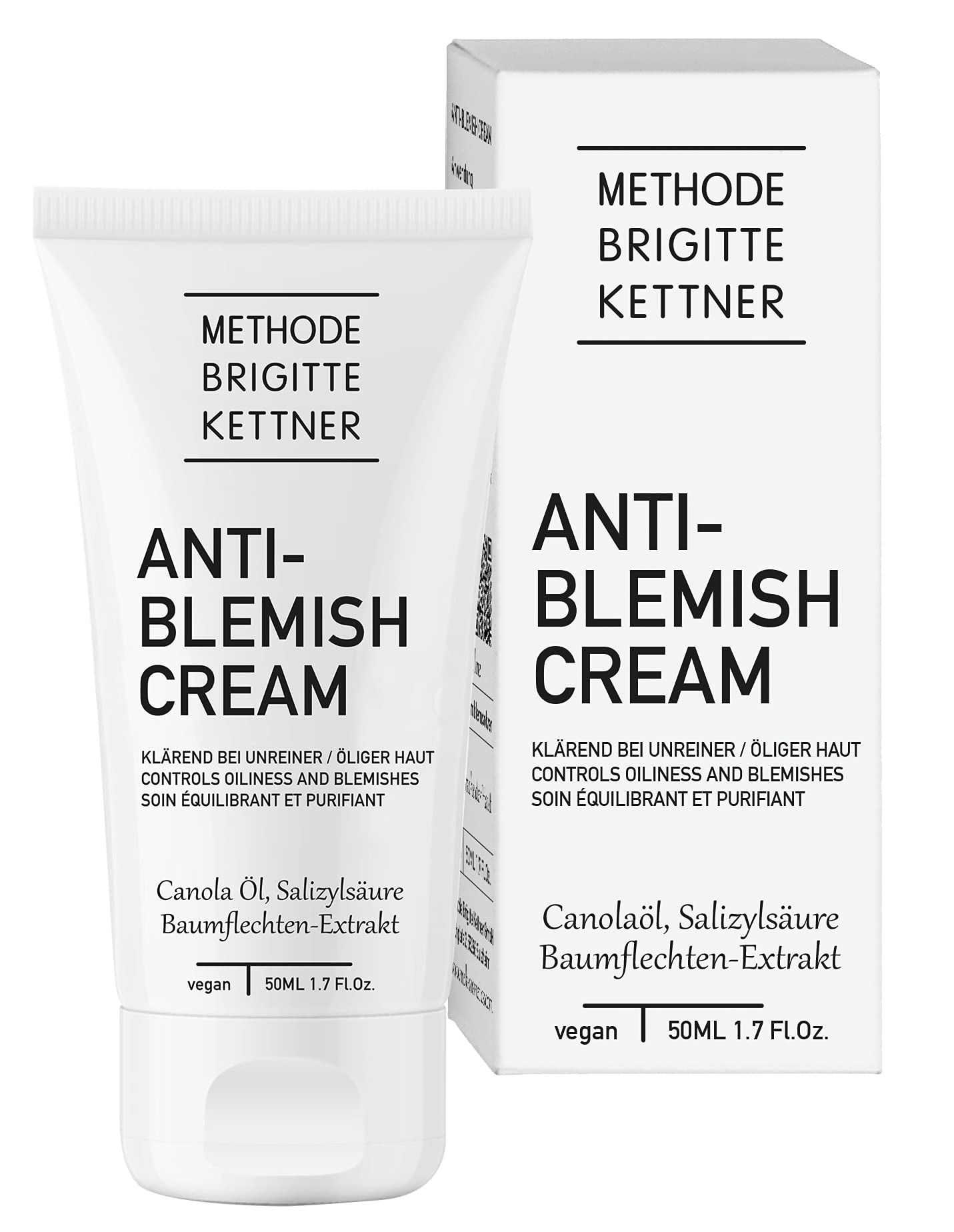 anti-blemish cream 1 x 50ml - reparierende Gesichtspflege für die ölige, großporige und unreine Haut mit Salicylsäure, Baumflechtenextrakt und Vitamin E
