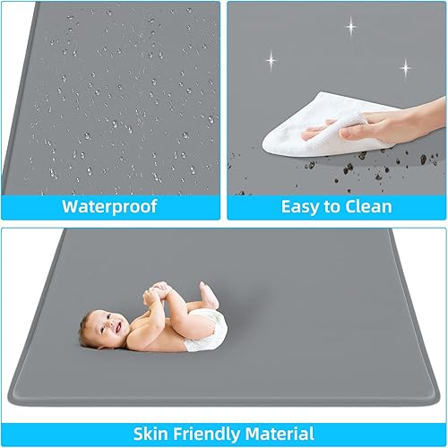 Miniatura 5 de Tapete de juego de 71 x 59 pulgadas para corralito, tapete de juego autoinflable para bebés y niños pequeños, tapete de juego enrollable e