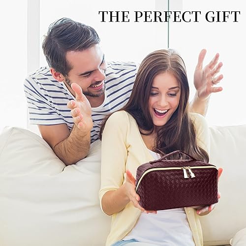 Miniatura 7 de Bolsa de maquillaje de gran capacidad, bolsa de cosméticos con cremallera para mujer, estuche organizador de maquillaje de viaje, bolsa de