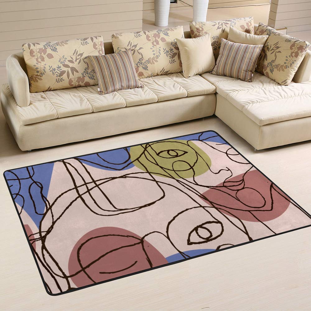 Tapis lune et chat facile à nettoyer pour chambre d'enfant sans taches
