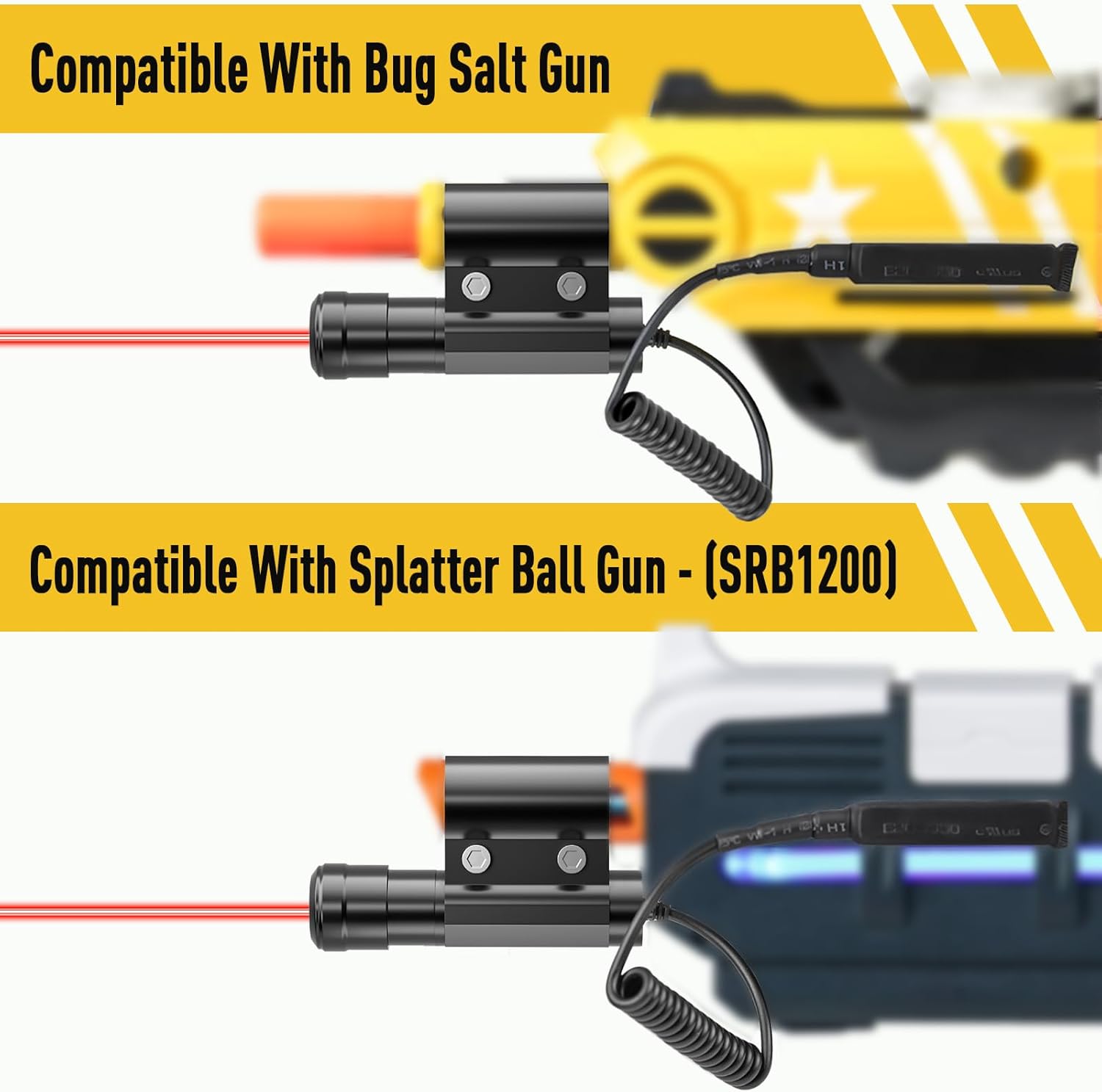 Laser Beam Sight for Bug Salt Gun 2.0, 3.0 and 4.0, JulyTek Adjustable Laser for Fly Gun Salt Shooter, Bug Salt Airsoft Accessories for Indoor and Outdoor Shooting (Only Laser Sight)