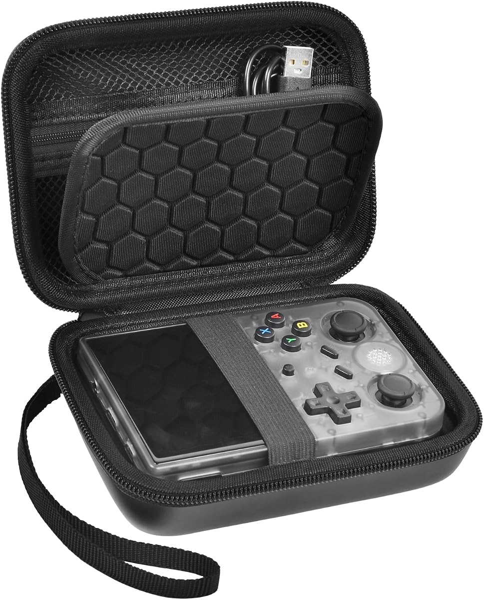 PAIYULE Travel Carrying Case for R36S RG353V RG353VS Handheld Game Console | Game Boy Retro Console, Handheld Emulator Storage, Console Organizer, Android Game Console Bag, Box Only, Black