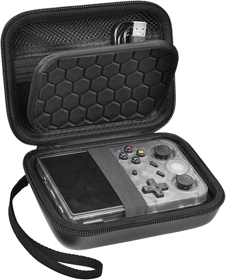 PAIYULE Estuche de viaje compatible con consola de juegos portátil RG353V/ RG353VS/ R36S/ Game Boy Retro, organizador de almacenamiento de emulador portátil, bolsa de transporte para consola de juegos Android (solo caja)